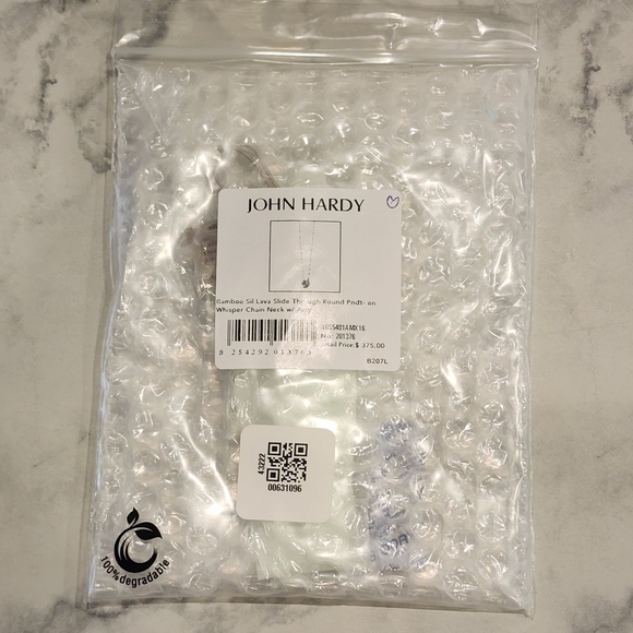 NWT JOHN HARDY Silver Bamboo Lava Pave Amethyst Round Circle Pendant Necklace - Picture 11 of 12